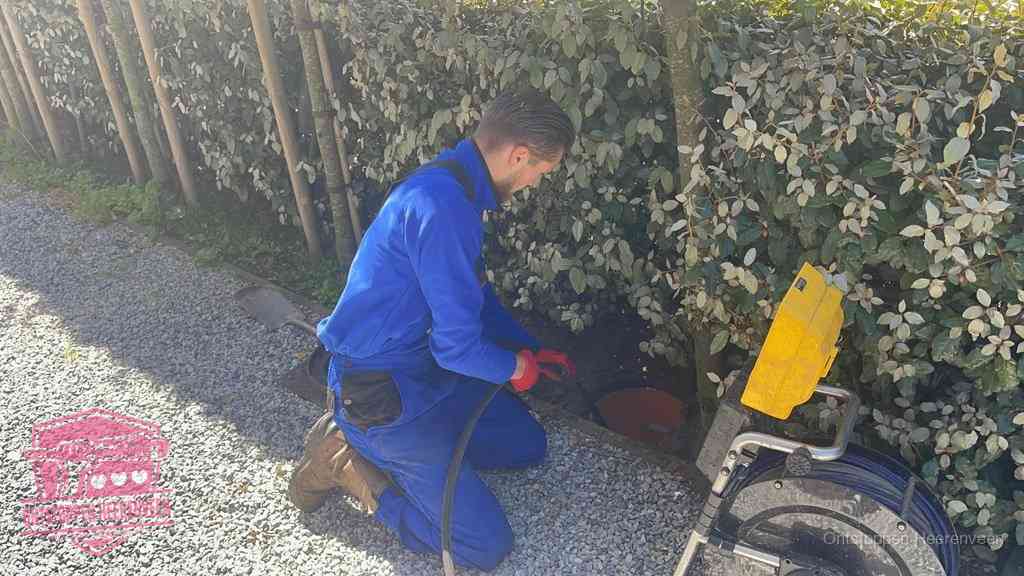 Monteur aan het werk bij een rioolput, de werkwijze voor riool ontstoppen in Heerenveen